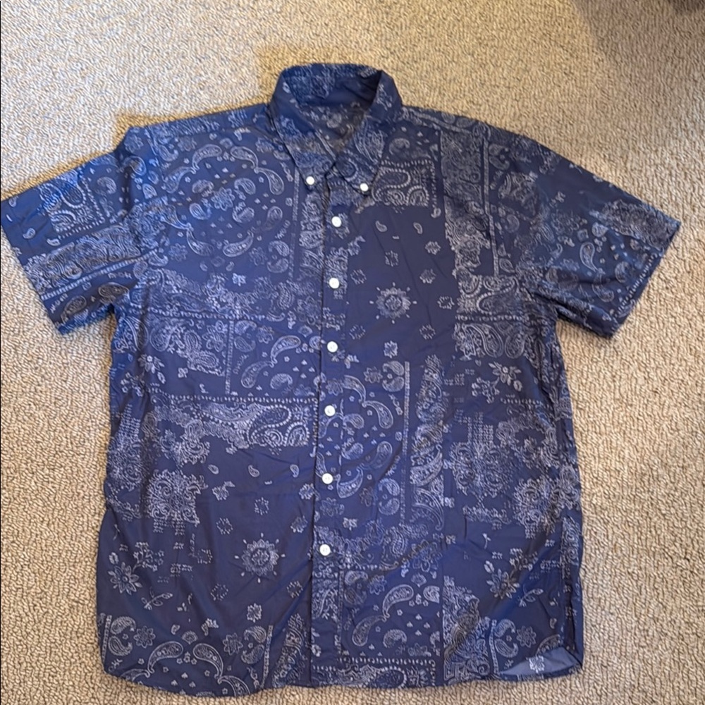 Men's Abercrombie & Fitch Blue Paisley Shirt